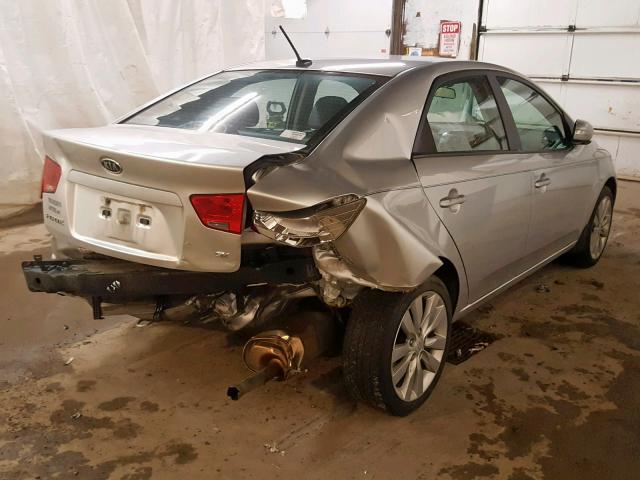 KNAFW4A38A5115343 - 2010 KIA FORTE SX SILVER photo 4