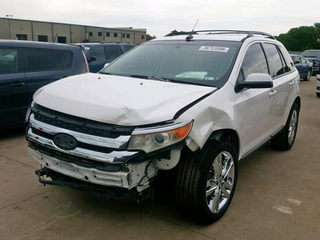 2FMDK3JCXCBA08014 - 2012 FORD EDGE SEL WHITE photo 2