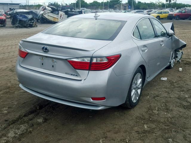 JTHBW1GG3E2043077 - 2014 LEXUS ES 300H SILVER photo 4