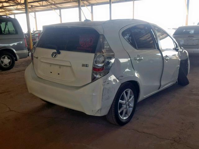 JTDKDTB33D1040160 - 2013 TOYOTA PRIUS C WHITE photo 4