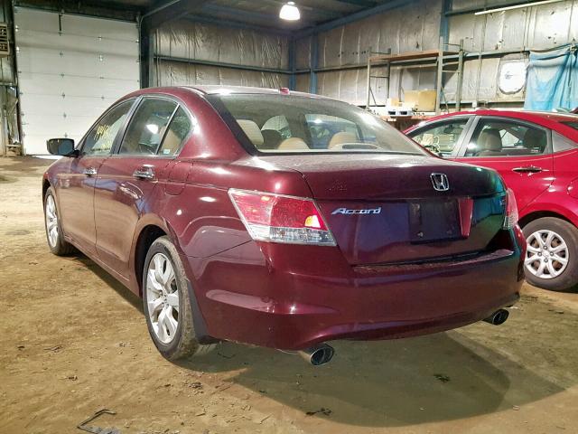 1HGCP36889A045753 - 2009 HONDA ACCORD EXL MAROON photo 3