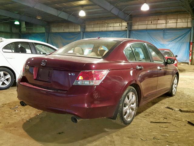 1HGCP36889A045753 - 2009 HONDA ACCORD EXL MAROON photo 4