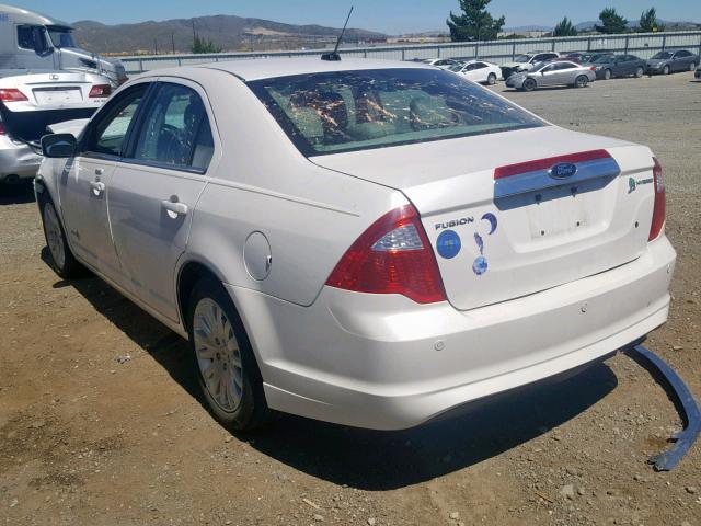 3FADP0L30CR290091 - 2012 FORD FUSION HYB WHITE photo 3