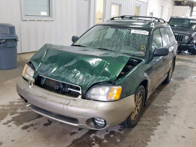 4S3BH665617675058 - 2001 SUBARU LEGACY OUT GREEN photo 2