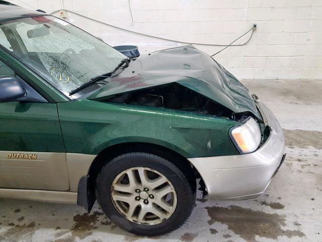 4S3BH665617675058 - 2001 SUBARU LEGACY OUT GREEN photo 9