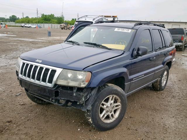 1J4GW48S44C328210 - 2004 JEEP GRAND CHER BLUE photo 2