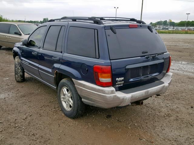 1J4GW48S44C328210 - 2004 JEEP GRAND CHER BLUE photo 3