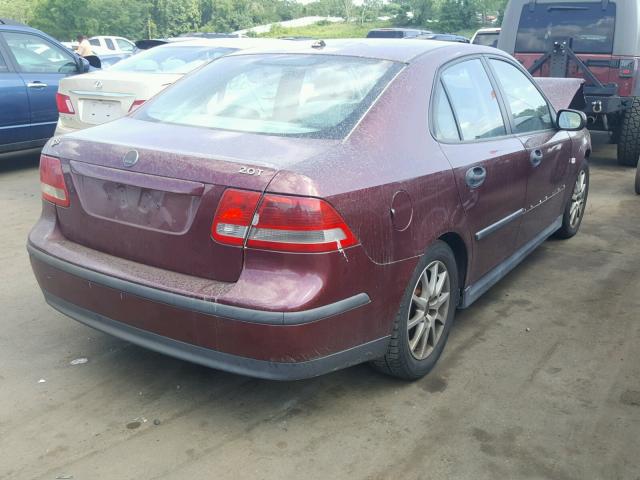 YS3FB49S941020420 - 2004 SAAB 9-3 LINEAR MAROON photo 4