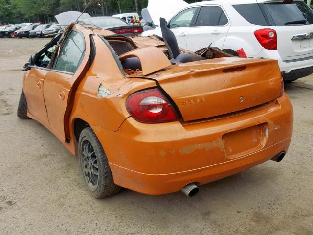 1B3ES66S75D250803 - 2005 DODGE NEON SRT-4 ORANGE photo 3