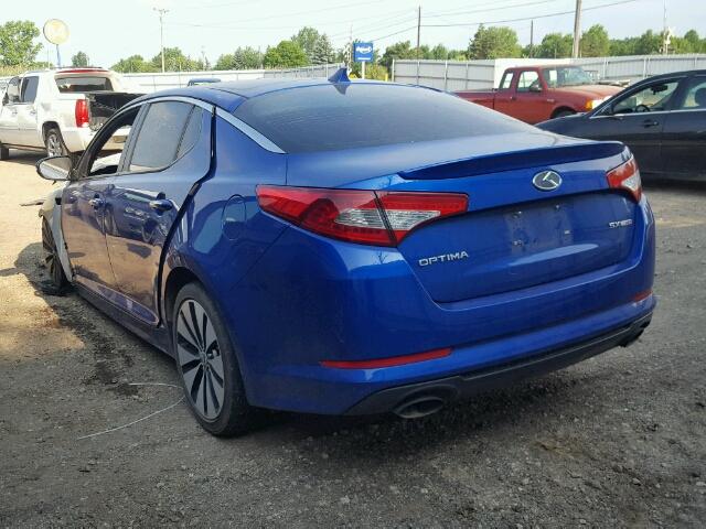 5XXGR4A65DG091186 - 2013 KIA OPTIMA SX BLUE photo 3