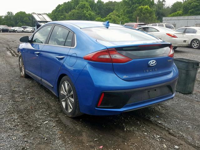 KMHC05LC4JU098097 - 2018 HYUNDAI IONIQ LIMI BLUE photo 3