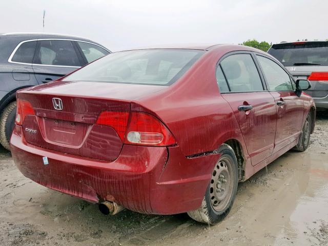 2HGFA15306H027043 - 2006 HONDA CIVIC DX RED photo 4