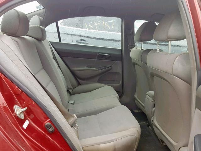 2HGFA15306H027043 - 2006 HONDA CIVIC DX RED photo 6