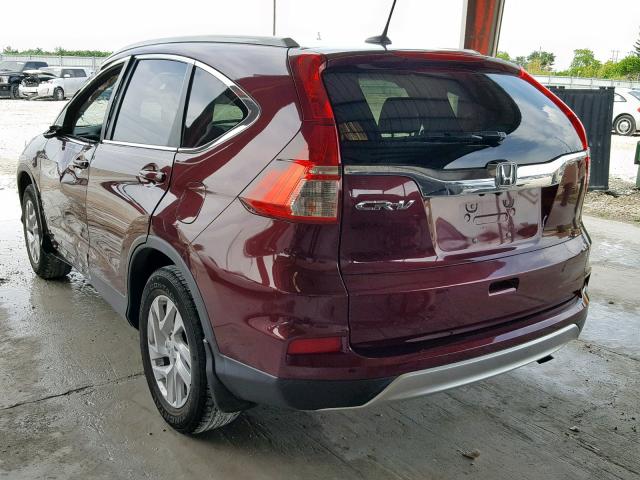 2HKRM3H72GH511477 - 2016 HONDA CR-V EXL BURGUNDY photo 3