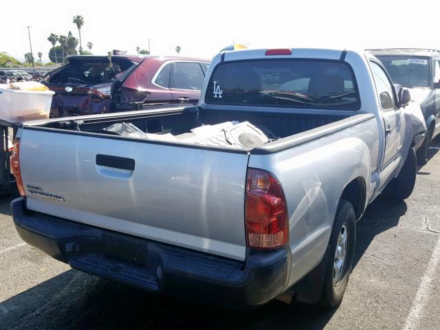 5TENX22N98Z528380 - 2008 TOYOTA TACOMA SILVER photo 4