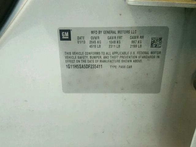 1G11H5SA5DF235411 - 2013 CHEVROLET MALIBU LTZ 银色 照片 10