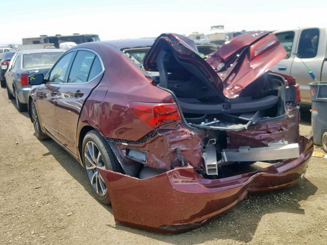 19UUB2F31GA007019 - 2016 ACURA TLX MAROON photo 3