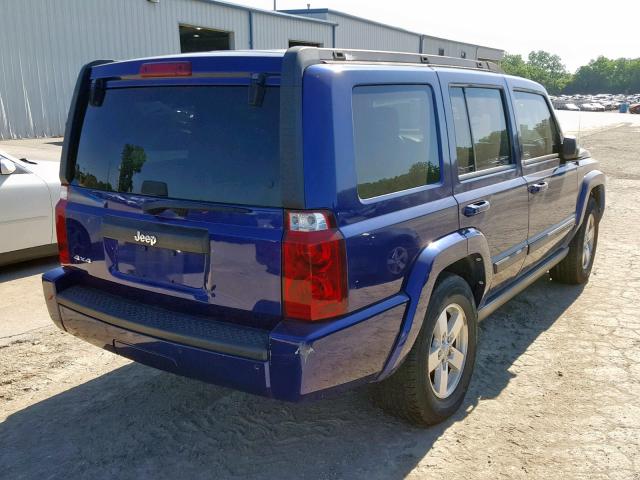 1J8HG48K27C510265 - 2007 JEEP COMMANDER BLUE photo 4