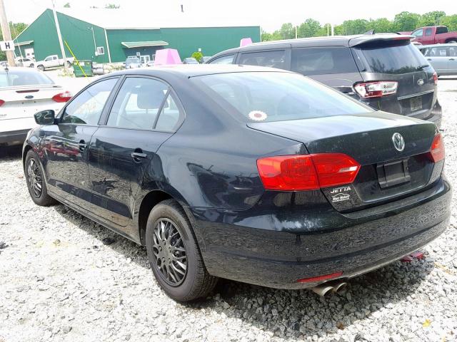 3VW2K7AJ1EM412710 - 2014 VOLKSWAGEN JETTA BASE BLACK photo 3