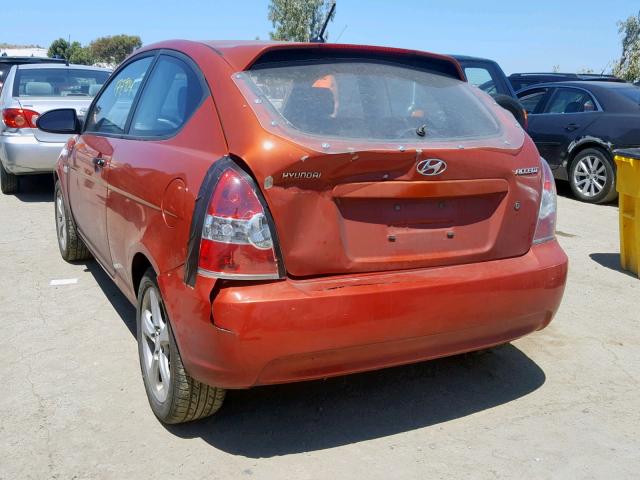 KMHCN36C97U013894 - 2007 HYUNDAI ACCENT SE RED photo 3