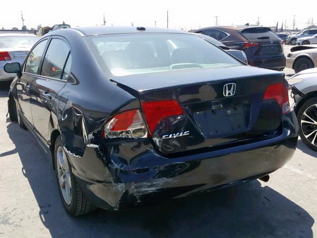 2HGFA16958H352163 - 2008 HONDA CIVIC EXL BLACK photo 3