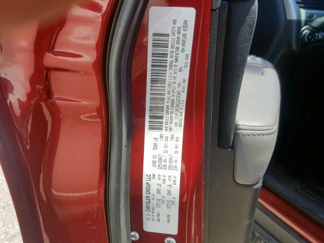 1C4PJMCBXEW258305 - 2014 JEEP CHEROKEE L RED photo 10