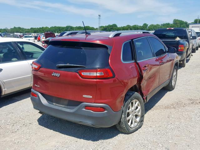 1C4PJMCBXEW258305 - 2014 JEEP CHEROKEE L RED photo 4