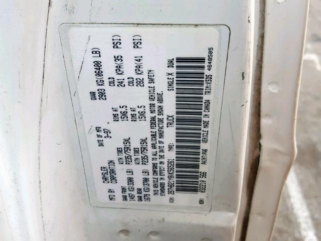 2B7HB21Y8VK565261 - 1997 DODGE RAM VAN B2 WHITE photo 10