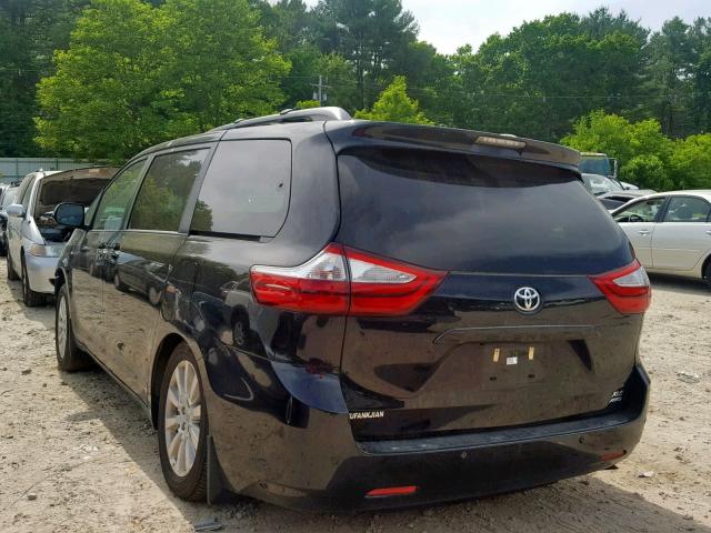 5TDDZ3DC7HS165954 - 2017 TOYOTA SIENNA XLE BLACK photo 3