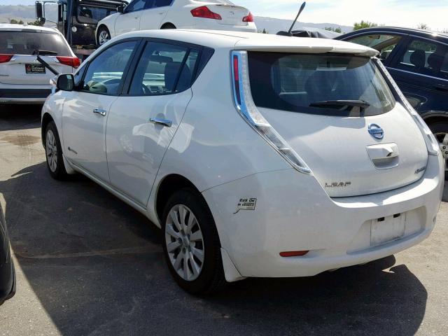 1N4AZ0CP1DC416619 - 2013 NISSAN LEAF S WHITE photo 3