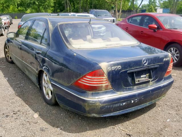 WDBNG84J43A348318 - 2003 MERCEDES-BENZ S 500 4MAT BLUE photo 3