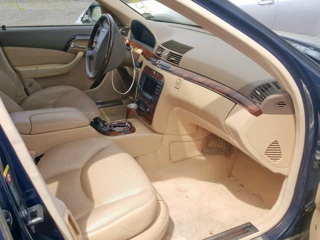 WDBNG84J43A348318 - 2003 MERCEDES-BENZ S 500 4MAT BLUE photo 5