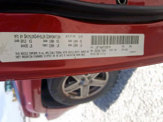 1J8FT48WX7D399724 - 2007 JEEP PATRIOT LI RED photo 10