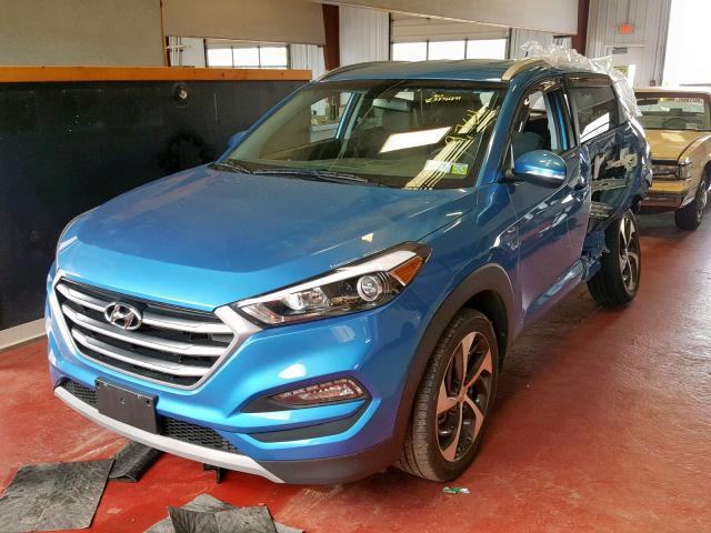 KM8J3CA28HU497974 - 2017 HYUNDAI TUCSON LIM BLUE photo 2