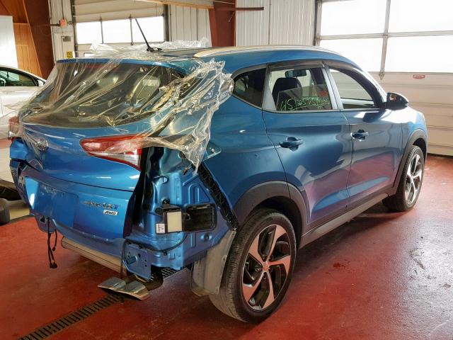 KM8J3CA28HU497974 - 2017 HYUNDAI TUCSON LIM BLUE photo 4