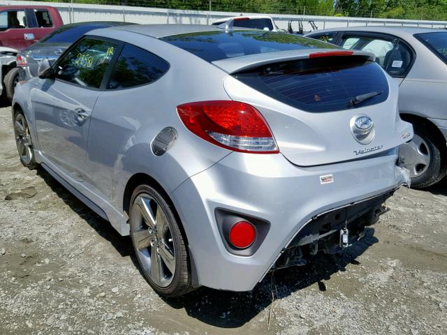 KMHTC6AE0FU233116 - 2015 HYUNDAI VELOSTER T SILVER photo 3