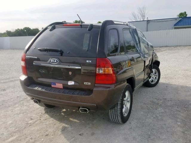 KNDJF723887483517 - 2008 KIA SPORTAGE E BROWN photo 4