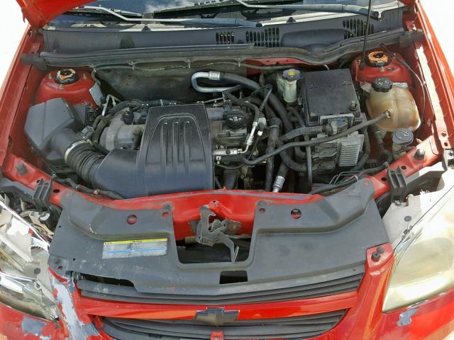 1G1AT18H097108434 - 2009 CHEVROLET COBALT LT RED photo 7