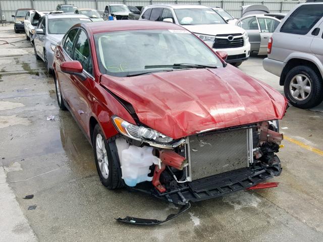 3FA6P0G71FR190074 - 2015 FORD FUSION S RED photo 1