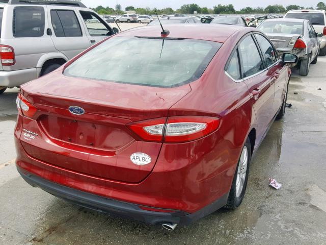 3FA6P0G71FR190074 - 2015 FORD FUSION S RED photo 4