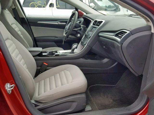 3FA6P0G71FR190074 - 2015 FORD FUSION S RED photo 5