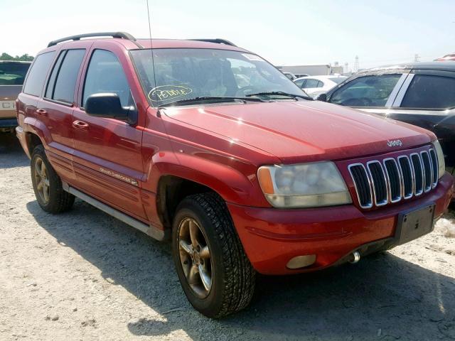 1J8GW68J72C155443 - 2002 JEEP GRAND CHER RED photo 1