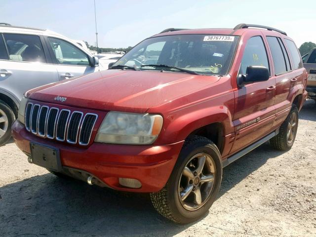 1J8GW68J72C155443 - 2002 JEEP GRAND CHER RED photo 2