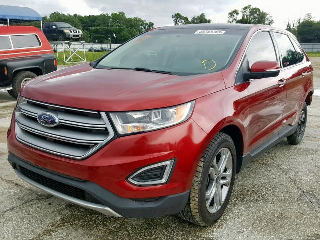 2FMPK3K93GBB42787 - 2016 FORD EDGE TITAN BURGUNDY photo 2