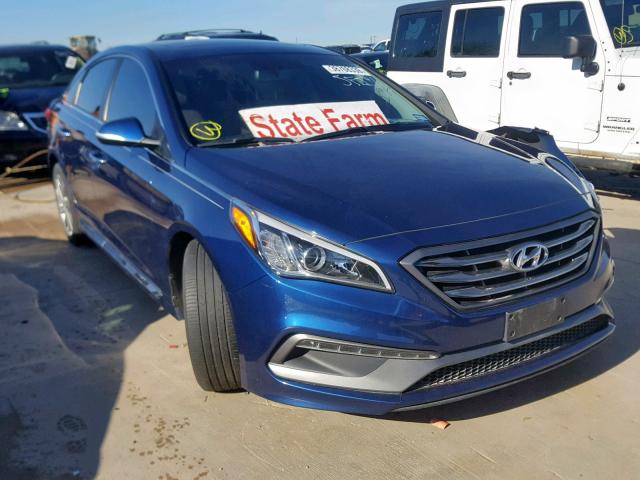 5NPE34AF4HH565261 - 2017 HYUNDAI SONATA SPO BLUE photo 1