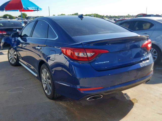 5NPE34AF4HH565261 - 2017 HYUNDAI SONATA SPO BLUE photo 3