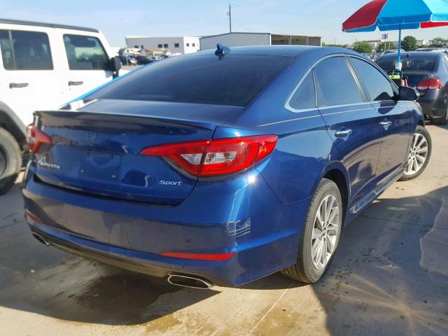 5NPE34AF4HH565261 - 2017 HYUNDAI SONATA SPO BLUE photo 4