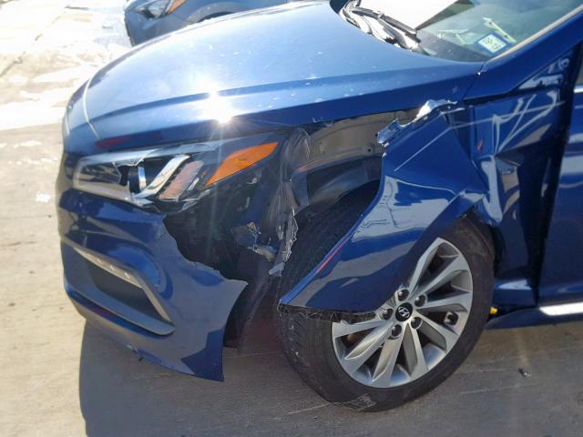 5NPE34AF4HH565261 - 2017 HYUNDAI SONATA SPO BLUE photo 9