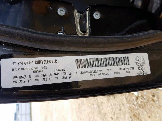 1B3HB48BX8D718218 - 2008 DODGE CALIBER SX BLACK photo 10