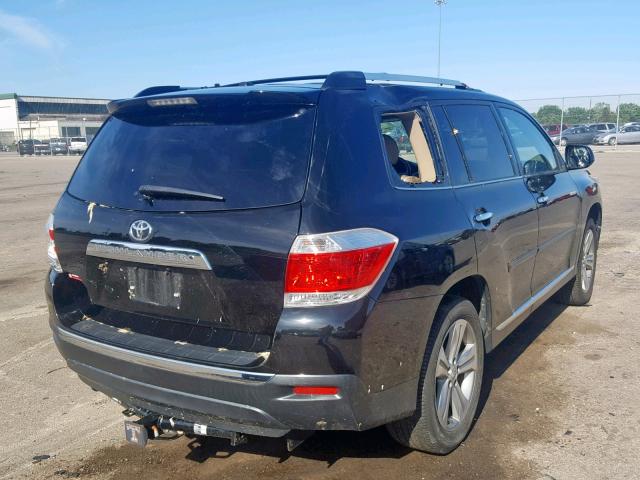 5TDYK3EH5DS109893 - 2013 TOYOTA HIGHLANDER BLACK photo 4